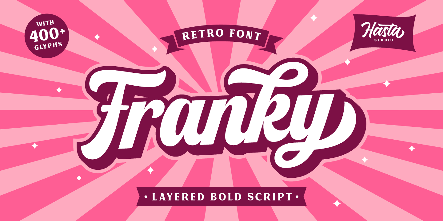 Beispiel einer Franky Outline-Schriftart